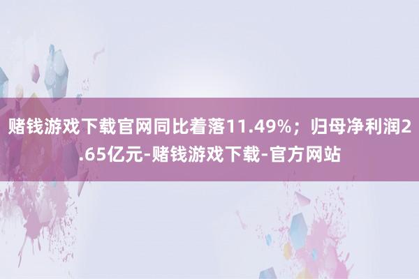 赌钱游戏下载官网同比着落11.49%；归母净利润2.65亿元-赌钱游戏下载-官方网站